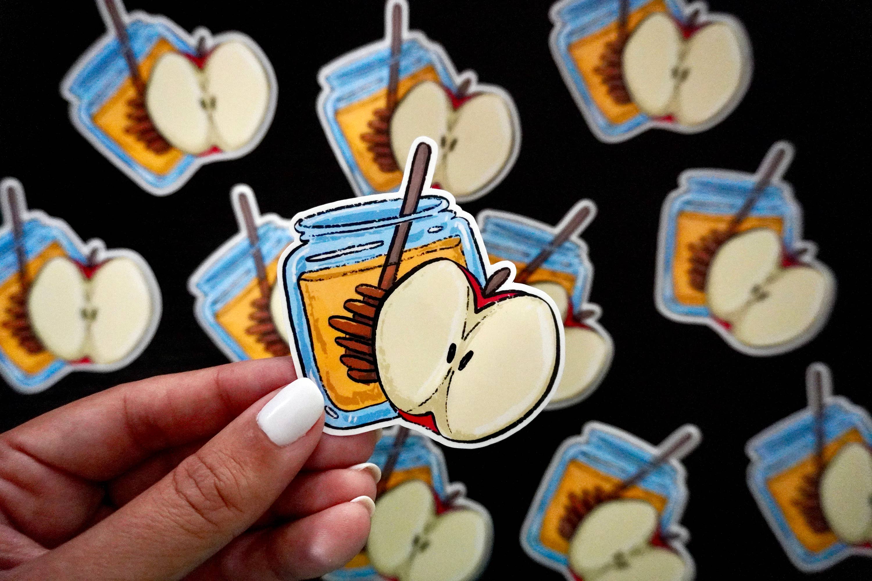Apple and Honey - 3x3in Vinyl Sticker - Waterproof
