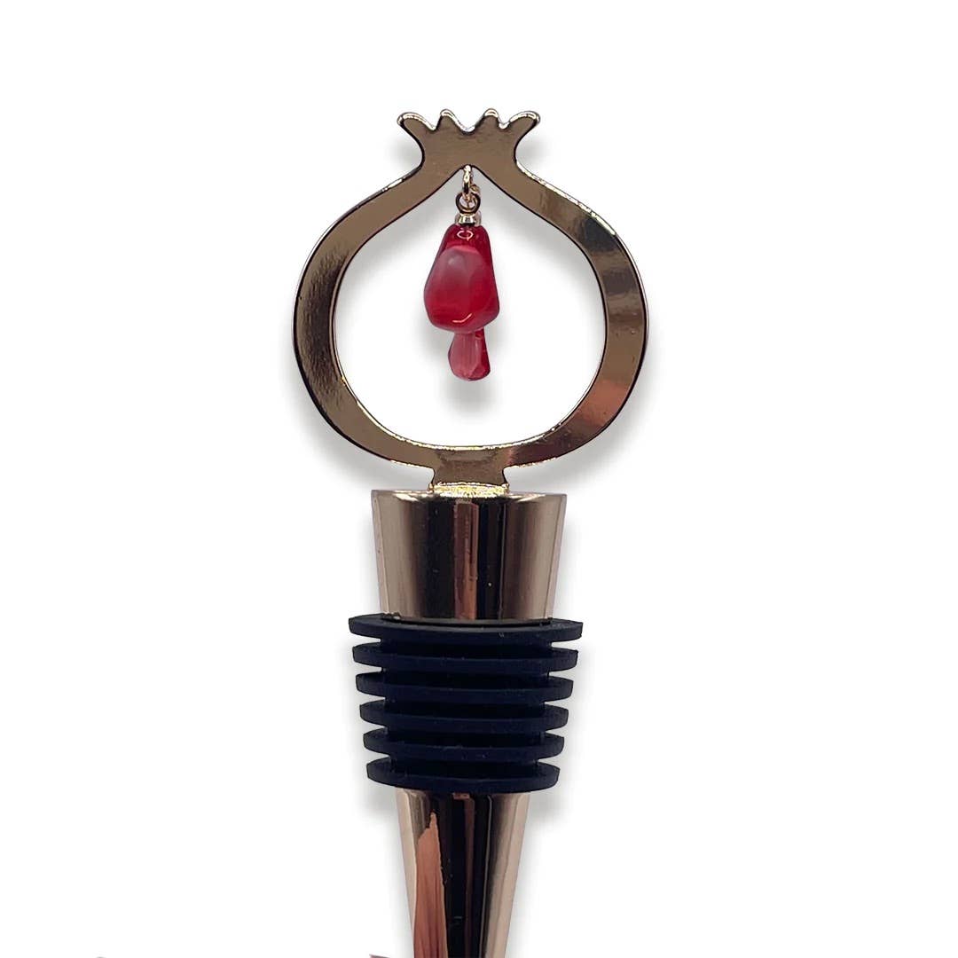 Pomegranate Wine Stopper & Glass Charms