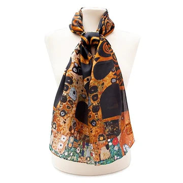 Fox & Chave Klimt Treet of Life Silk Habotai Scarf