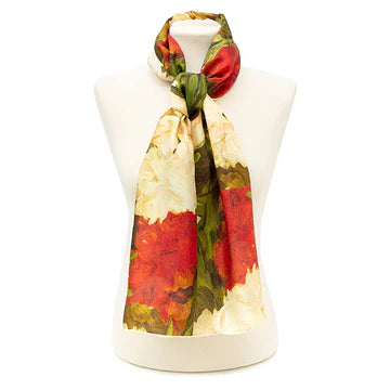 Fox & Chave Manet Peony Silk Habotai Scarf