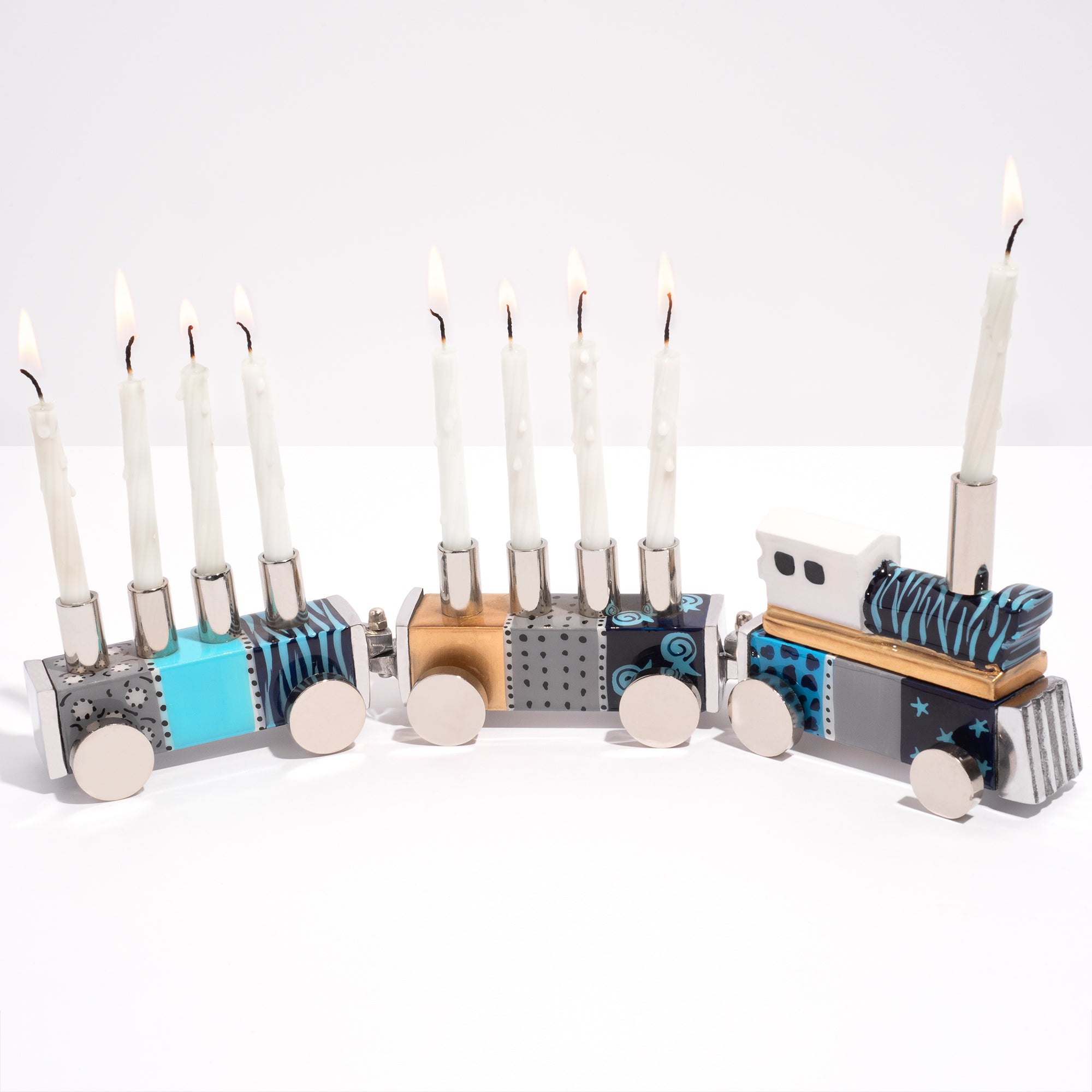 Fun and Safe Menorah for Kids - Train Series