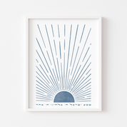Hebrew Shema and Modeh Ani Sunrise & Sunset Wall Art Prints Set (2)